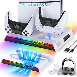 FYOUNG Вертикална охлаждаща стойк за зареждане PlayStation 5 Slim
