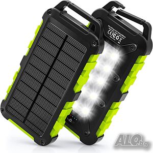 Преносимо слънчево зарядно с 3 изхода и 10 LED фенерчета