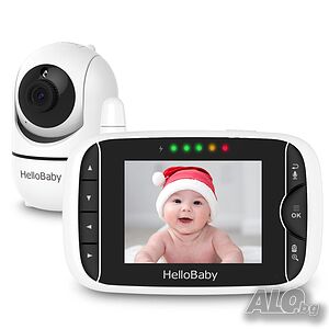 Видео бебефон с дистанционна камера и 8 приспивни песни HelloBaby
