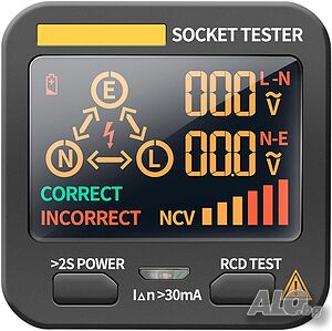 Домакински интелигентен тестер за контакти на RCD с LCD дисплей