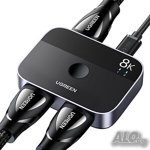 UGREEN HDMI 2.1 адаптер 8K@60Hz двупосочен 2 входа 1 изход