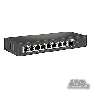 Ethernet комутатор с 8 x 2.5G Base-T порта и 1 x 10G SFP Uplink порт