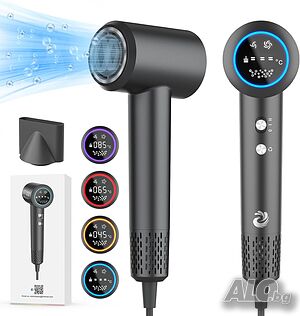 KARAFUN Йонен сешоар, 2200 W с накрайник за бързо сушене, HD екран