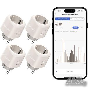 Wi-F, смарт контакти Nooie съвместим с Alexa, Smart Life и Tuya-4 броя