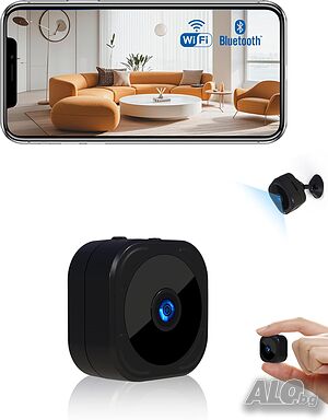 AOBOCAM A12 Мини WiFi Камера 1080P HD - Шпионска камера с Нощно виждане и Двойна връзка