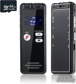 64GB цифров диктофон с гласово активиране и възпроизвеждане