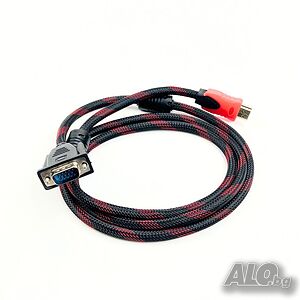 HDMI към VGA кабелен адаптер 3 метра | HD видео конвертор за лаптоп, компютър, проектор, монитор