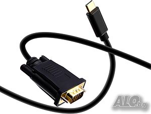 Адаптерен кабел Duttek USB C към VGA 6 фута/1.8 м, USB Type-C към VGA