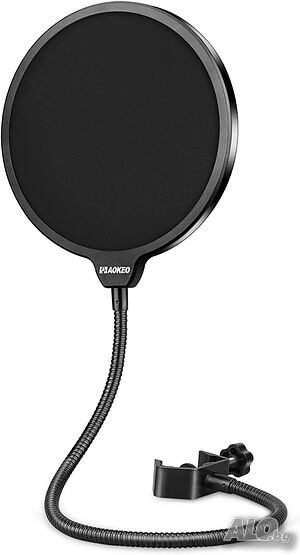 Професионална маска за поп филтър Aokeo за микрофон Blue Yeti и всякакви други