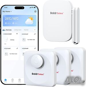 WiFi детектор за теч на вода, хъб и сензор за теч на вода, комплект от 3 броя