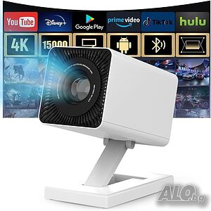 Мини проектор поддържа 4K 1080P, мини проектор с WiFi 6 и Bluetooth 5.4