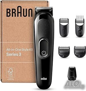 Тример Braun MGK3420 Series 3 All-in-One, комплект 6 в 1 за брада, коса и други зони