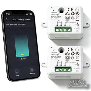 LoraTap WiFi интелигентен релеен модул, 2 броя, безжично дистанционно управление