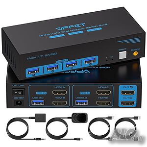 SW220 HDMI KVM превключвател с два монитора
