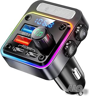 NULAXY Bluetooth 5.3 54W адаптер за кола с 4 порта за зареждане [PD 36W и QC3.0 18W]
