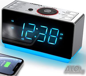 iTOMA Будилник с радио с Bluetooth високоговорител