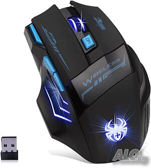 Безжична оптична геймърска мишка Lychee, 2.4GHZ 4 DPI регулируема USB геймърска мишка с Fire Key