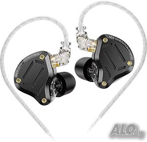 KZ ZS10 pro2 хибридни слушалки за уши, 5-драйверни HiFi слушалки за уши за монитори