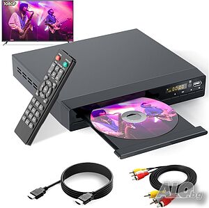 Tojock HDMI AV HD TV DVD плейър Коаксиален изход AV кабел USB вход Без регионално кодиране