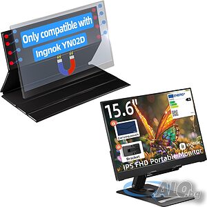 Преносим монитор Ingnok 15.6” FHD 1080P и интелигентен калъф за монитор