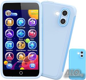 Детски смартфон, 3,97” сензорен екран, обучаема играчка с двойна камера, 210+ игри
