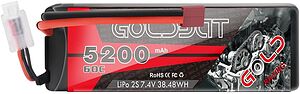 Батерия GOLDBAT 2S RC LiPo 7.4V 60C 5200mAh, твърд калъф, с Deans T-Plug за RC количка Evader