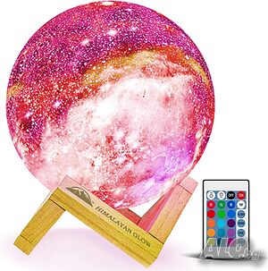 3D Galaxy Moon Lamp акумулаторна ЛЕД лампа с дистанционно