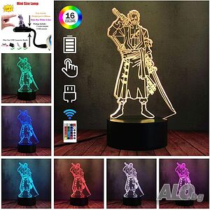 3D лампа RGB с дистанционно САМУРАЙ. две плаки