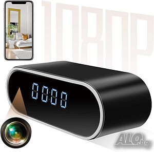Часовник с камера, HD 1080P WiFi камера с будилник с нощно виждане