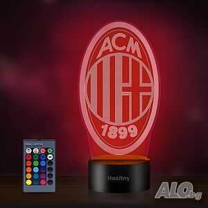 AC Milan 3D LED лампа с дистанционно