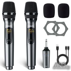 Професионални микрофони LEKATO K380S 2.4G безжичен комплект
