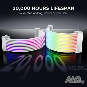 AsiaHorse ARGB PSU Cable Cover Kit 5V 3-Pin ARGB SYNC удължителен кабел с осветление