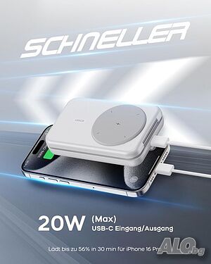 RORRY 10000mAh магнитна външна батерия, безжична зарядна станция