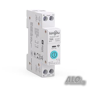 TONGOU WiFi Умен Превключвател 16A DIN релса Дистанционно управление за Умен Дом
