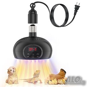 нагревателна лампа за пилета и влечуги с таймер и UVA/UVB светлина - 200W-500W