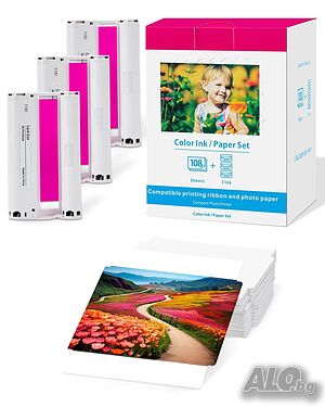 Canon Selphy CP фотохартия и комплект с мастило 3 касети 108 хартии - KC-108IP