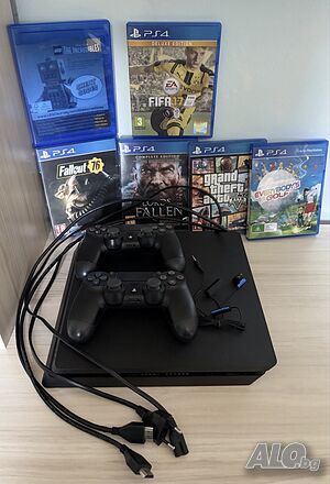 Sony PlayStation 4 Slim 1TB + 2 Джойстика + 6 Игри с книжки и Оригинална Кутия⁠