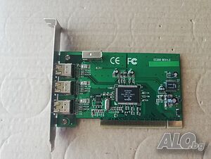 PCI 4-Port 1394A FireWire Adapter Card Agere FW323-06 EC200 REV:1.3