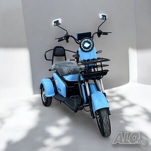 Двуместна електрическа триколка blueElectric Pudding 1800W | 48V | 23Ah | BABY BLUE