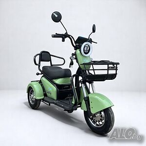 Двуместна електрическа триколка blueElectric Pudding 1800W | 48V | 23Ah | OLIVE GREEN