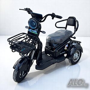 Двуместна електрическа триколка blueElectric Pudding 1800W | 48V | 23Ah | BLACK