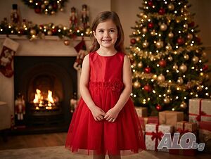 Красива червена официална рокля H& M 5-6 години