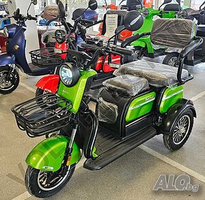 Електрическа триколка С2+ с5 батерии, 3 места, крачна спирачка и ВТ
