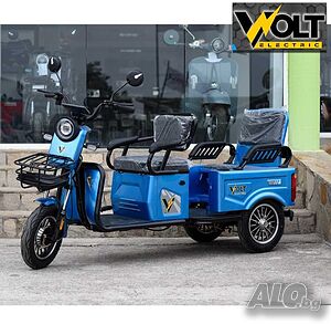 Електрическа Двуместна Триколка CARGO LUX 1500W - SKY BLUE