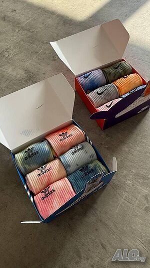 Лимитирана кутия памучни чорапи Nike, Adidas