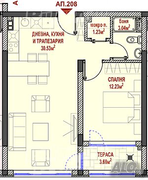 Двустаен апартамент с Акт 16 в жк. Люлин 4