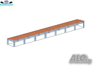 Хале, Халета, Складове, Навеси - 180м² - 40м х 4.5м x 2.2-2.4м