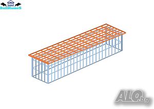 Бунгало, Павилион, Преместваеми, Модулни, Жилищни-62.4м² - 15.6м x 4м