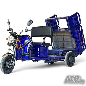Подсилена триместна товарна електрическа карго триколка, 3500W, 600кг товароносимост, мощни батерии