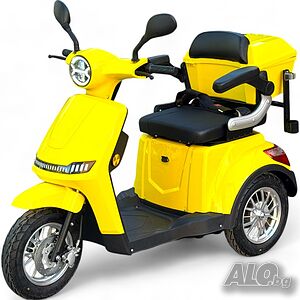 Електрическа триколка FM1 B1 LUX 2024 1500W 60v20ah, неоново жълто